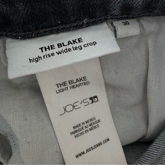 Joe’s Jeans The Blake High Rise Wide Leg Crop in Light Hearted Grey Wash Size 30 - Picture 13 of 16